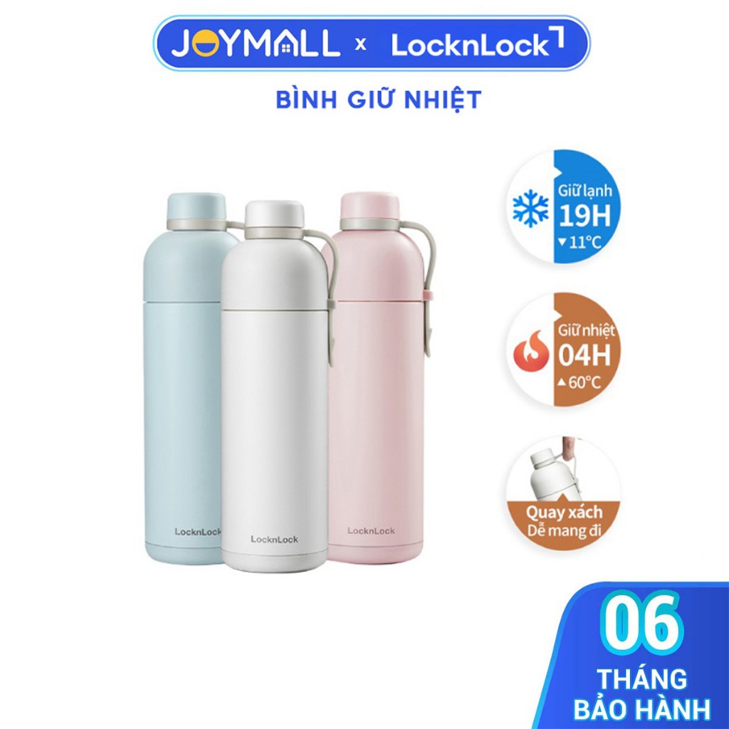 Bình Giữ Nhiệt Locknlock Belt Bottle LHC4267 490ml - Hàng Chính Hãng, Thép Không Gỉ - Joymall