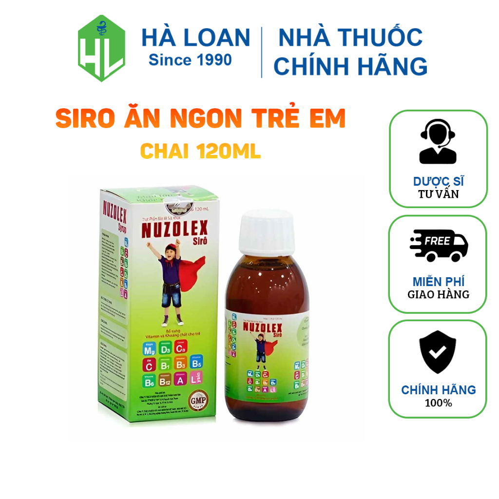 Siro ăn ngon NUZOLEX - kích thích tiêu hoá, giúp trẻ ăn ngon miệng, tăng cường miễn dịch (Lọ 120ml)