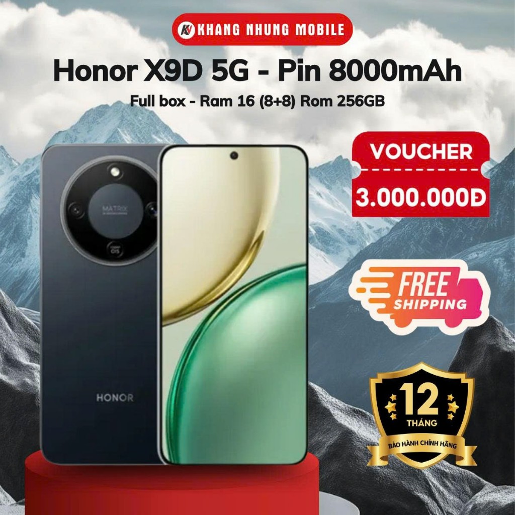 Điện thoại Honor X9D 5G - Ram 16 (8+8)GB Rom 256GB - Sạc Nhanh 66W - Hàng Chính Hãng - Khang Nhung Mobile