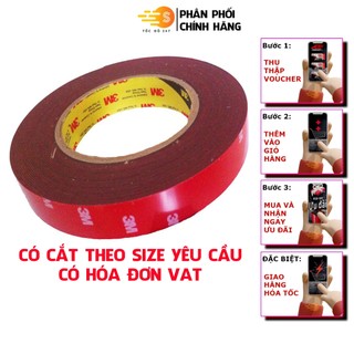 Băng keo 2 mặt cường lực acrylic siêu dính dài 10m 3M 4229P - nhiều kích thước, cắt theo yêu cầu, có VAT, dán gọn, bám c