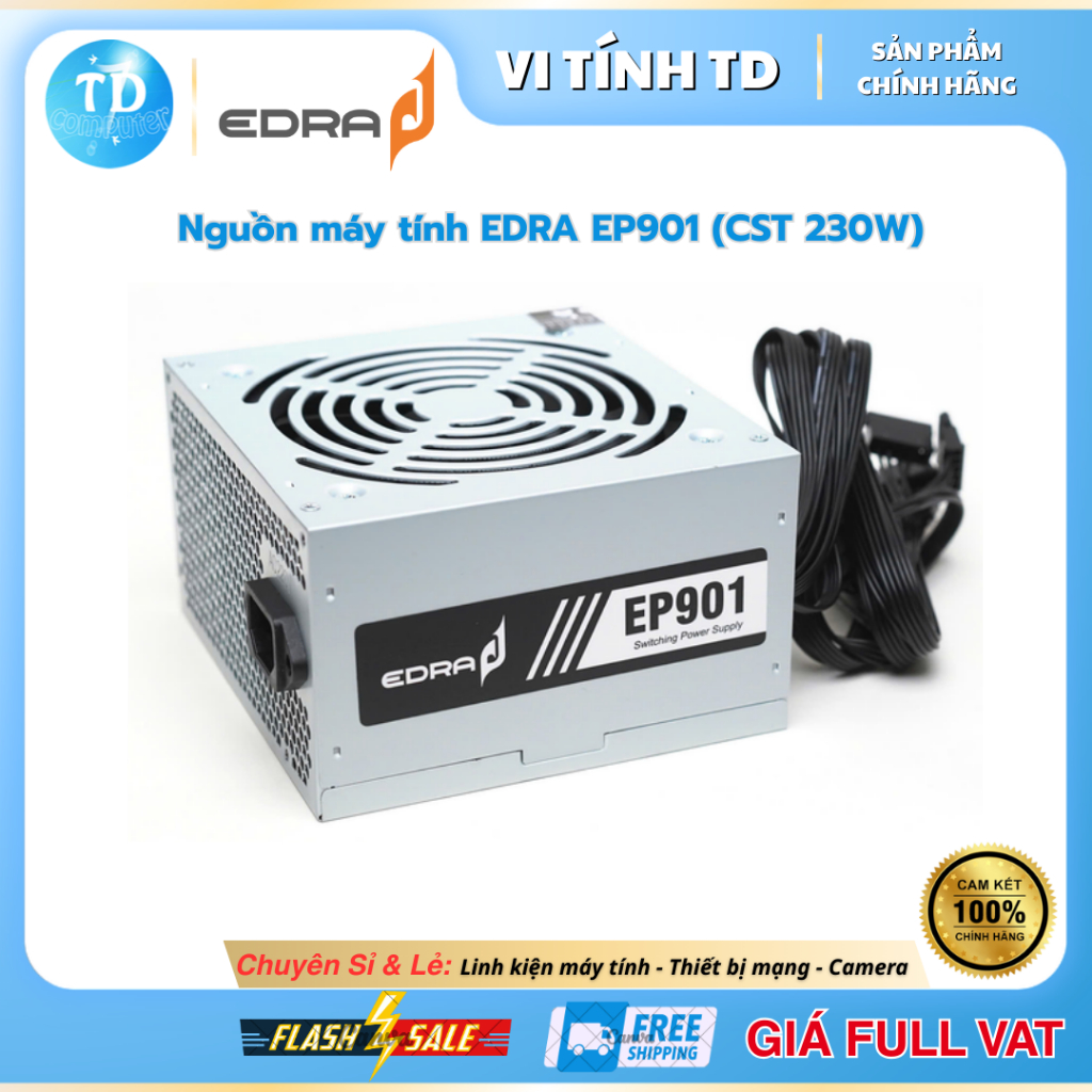 Nguồn máy tính 230W hiệu EDRA EP901 - hàng chính hãng