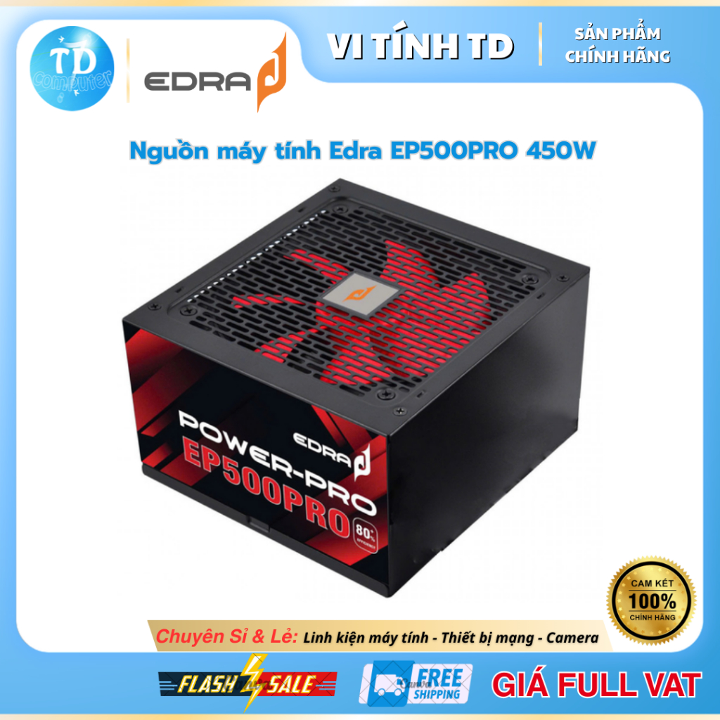 Nguồn máy tính 450W EDRA EP500PRO - Hàng chính hãng