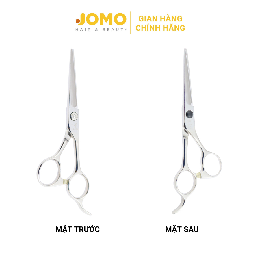 Kéo cắt tóc VLS lưỡi thẳng quai offset phẳng đỡ ngón cố định CB12/5.0