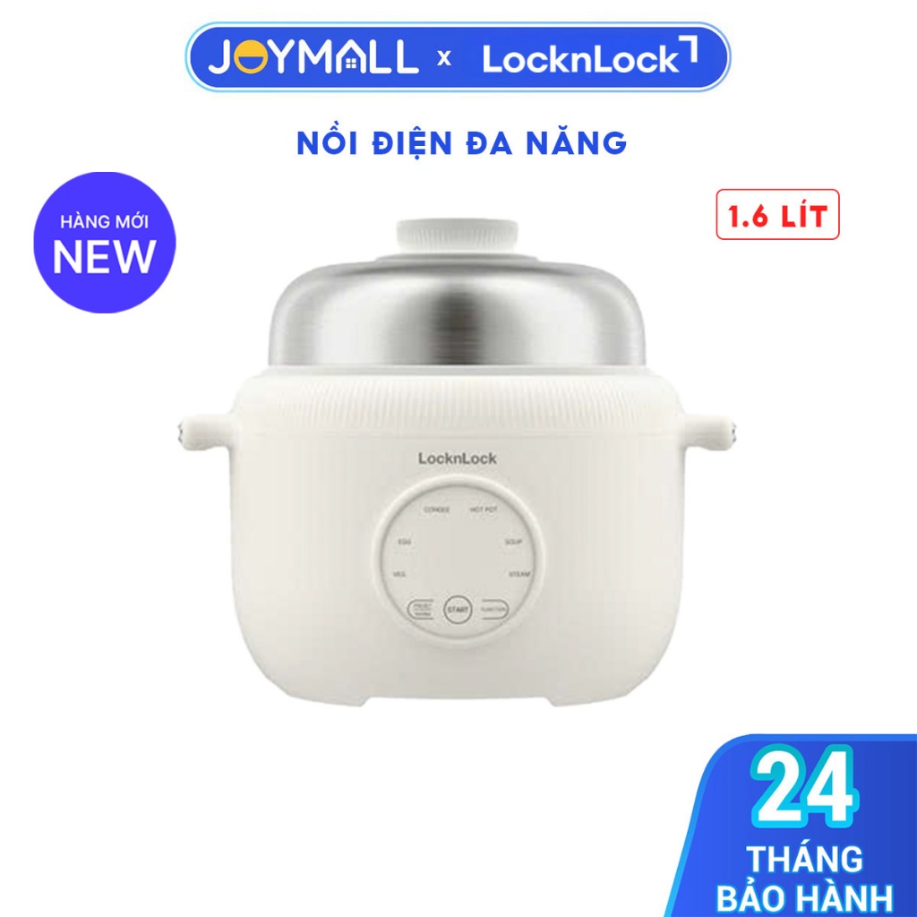 Nồi Điện Đa Năng LocknLock Digital Multipot EJP186IVY 1.6L 500W, Hàng Chính Hãng, Xửng Hấp - JoyMall