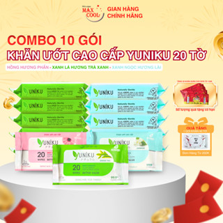 Combo 10 gói khăn ướt Yuniku 20 tờ