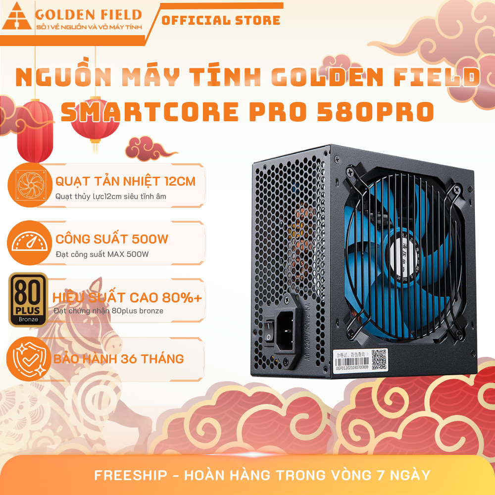 [TẶNG CHUỘT M007] Nguồn Máy Tính Golden Field SmartCore Pro - Chuẩn 80 Plus Bronze - 500W/600W/700W 