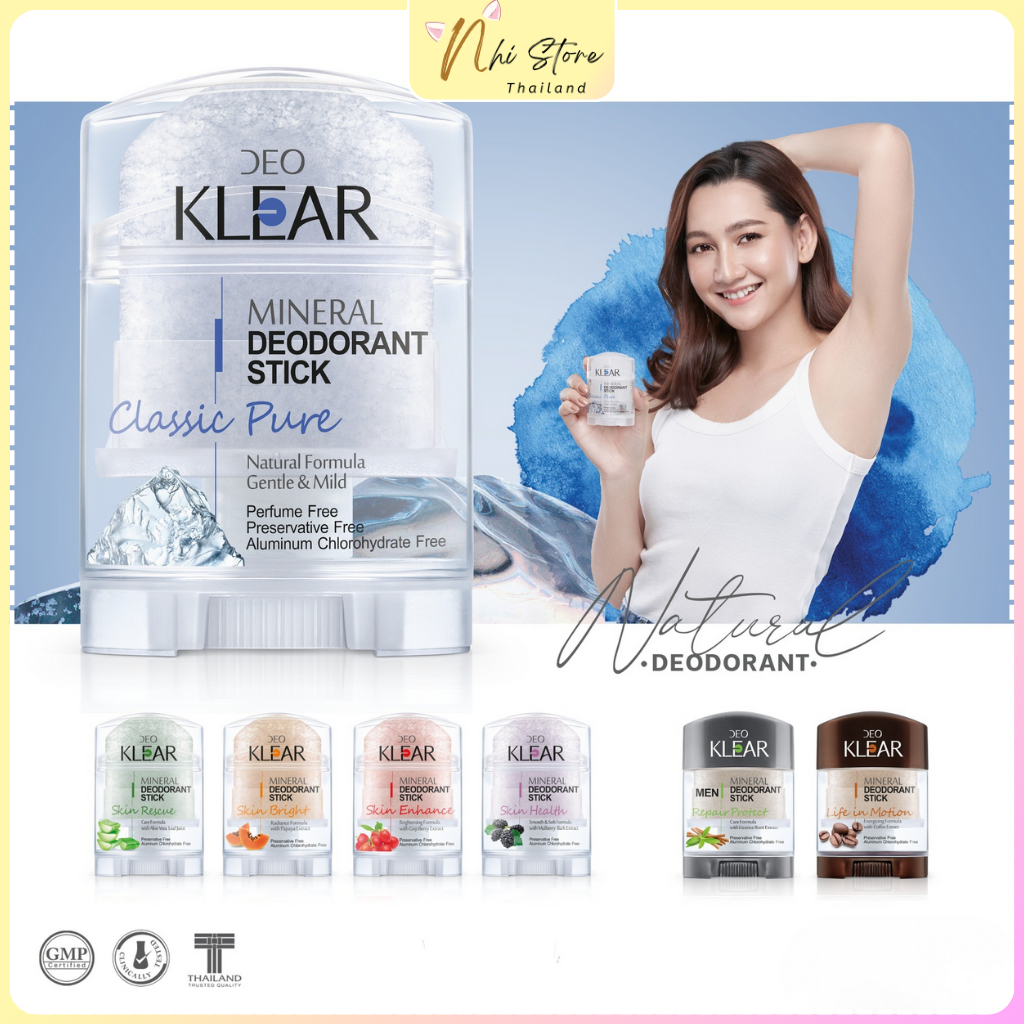 [ Nhi Store ] Lăn nách khử mùi đá khoáng Deo KLEAR Thái Lan