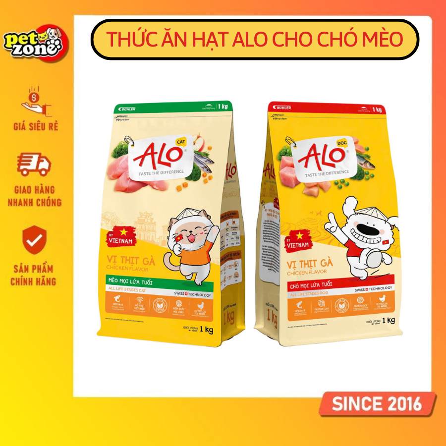 Thức ăn hạt Alo vị gà cho chó và mèo (Date xa - Chính hãng - Đủ trọng lượng)