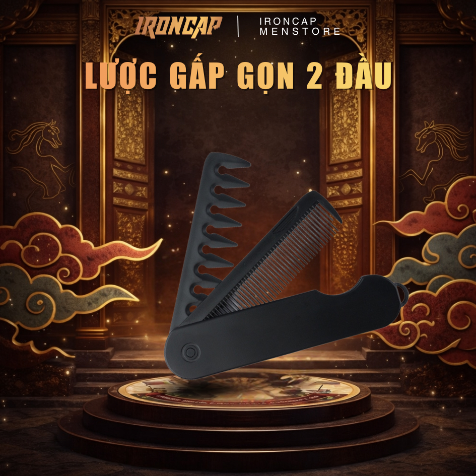 Lược Gấp Bỏ Túi Du Lịch, Lược 2 Đầu Đa Năng - Ironcap