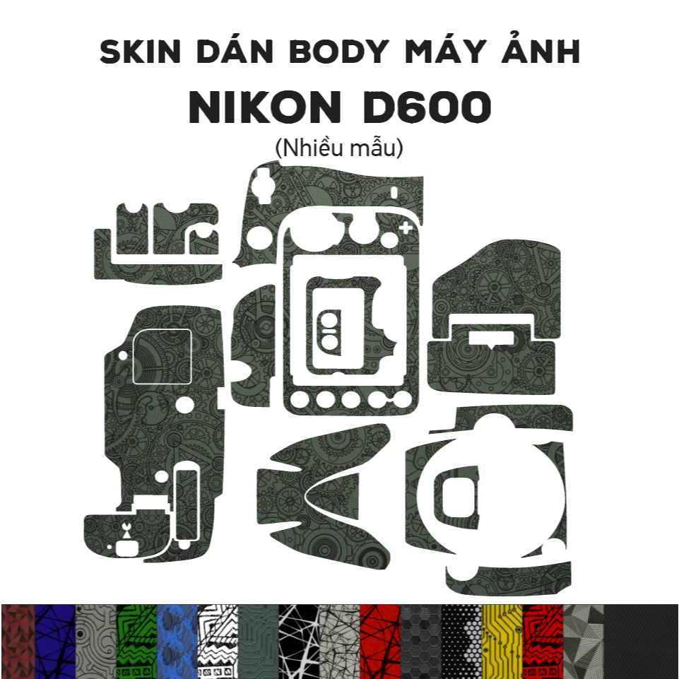 Skin 3M dán Nikon D600 (Nhiều mẫu) | Miếng film dán chống bám bẩn cho body máy Nikon D600