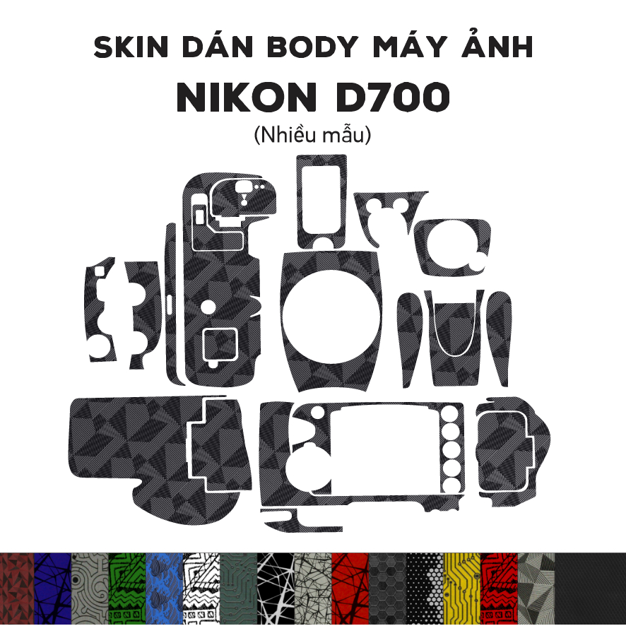 Skin 3M dán Nikon D700 (Nhiều mẫu) | Miếng film dán chống bám bẩn cho body máy Nikon D700