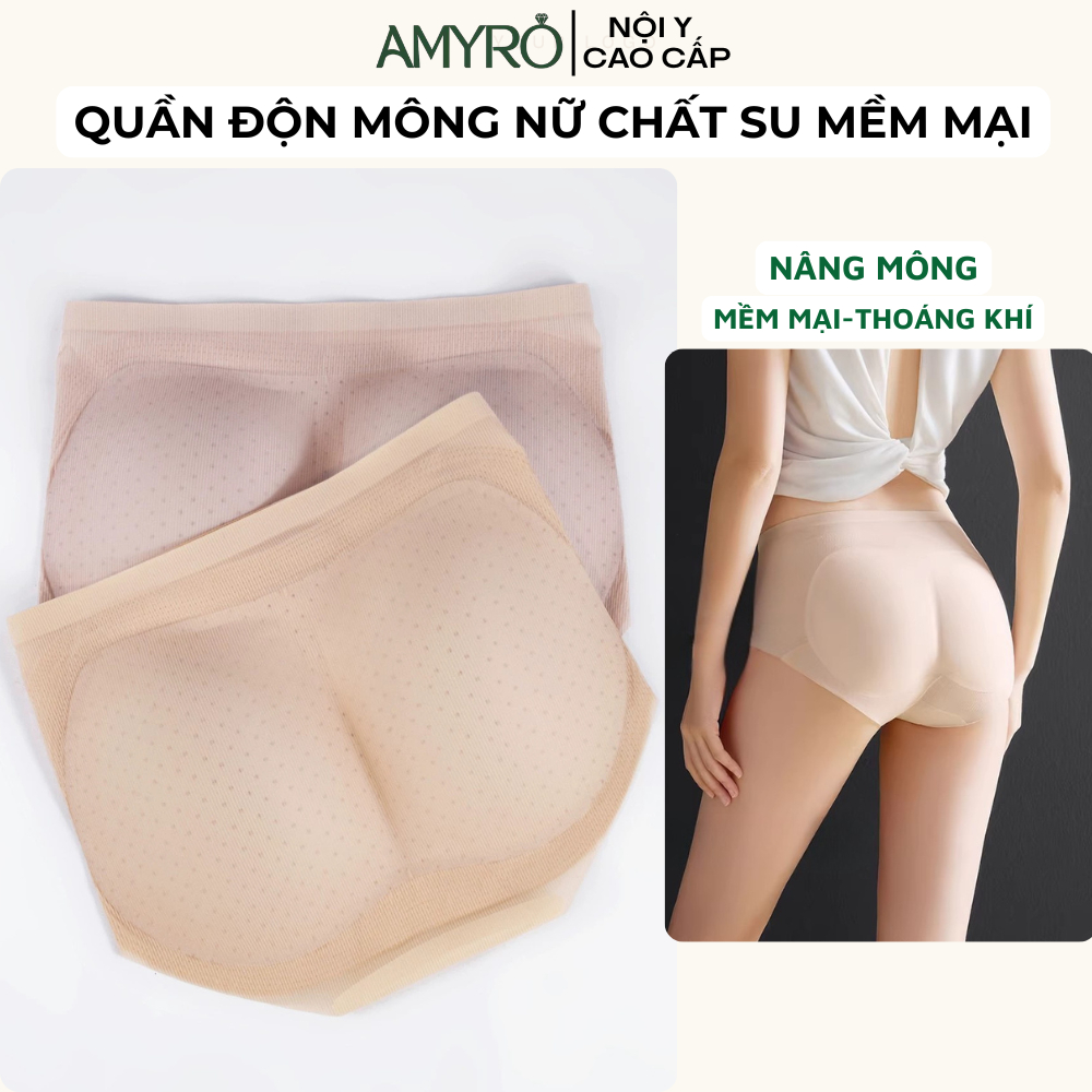 [ MẪU MỚI ] Quần độn mông su đúc đệm liền mỏng nhẹ không viền tôn vòng 3 body quyến rũ AMYBRA N2055