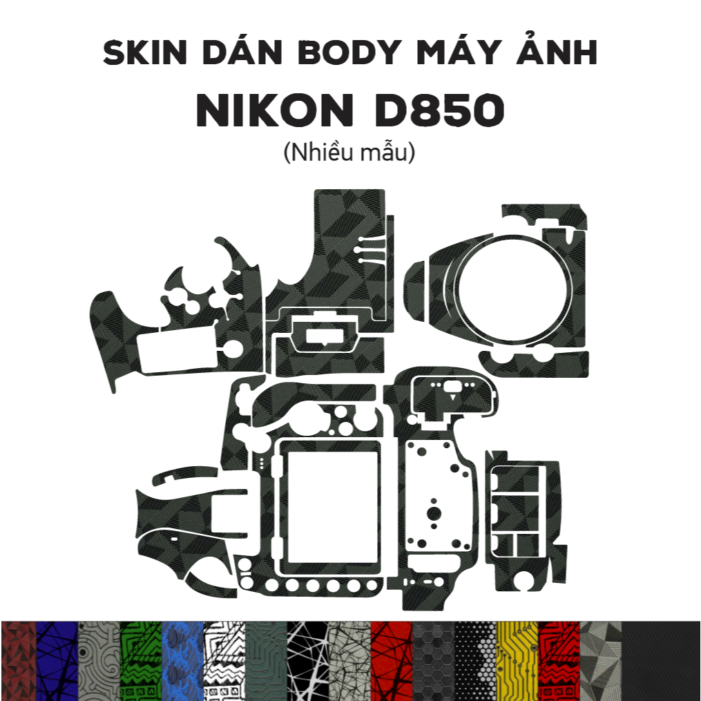 Skin 3M dán Nikon D850 (Nhiều mẫu) | Miếng film dán chống bám bẩn cho body máy Nikon D850