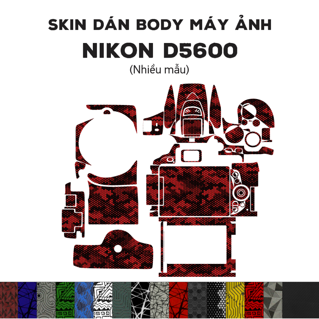 Skin 3M dán Nikon D5600 (Nhiều mẫu) | Miếng film dán chống bám bẩn cho body máy Nikon D5600