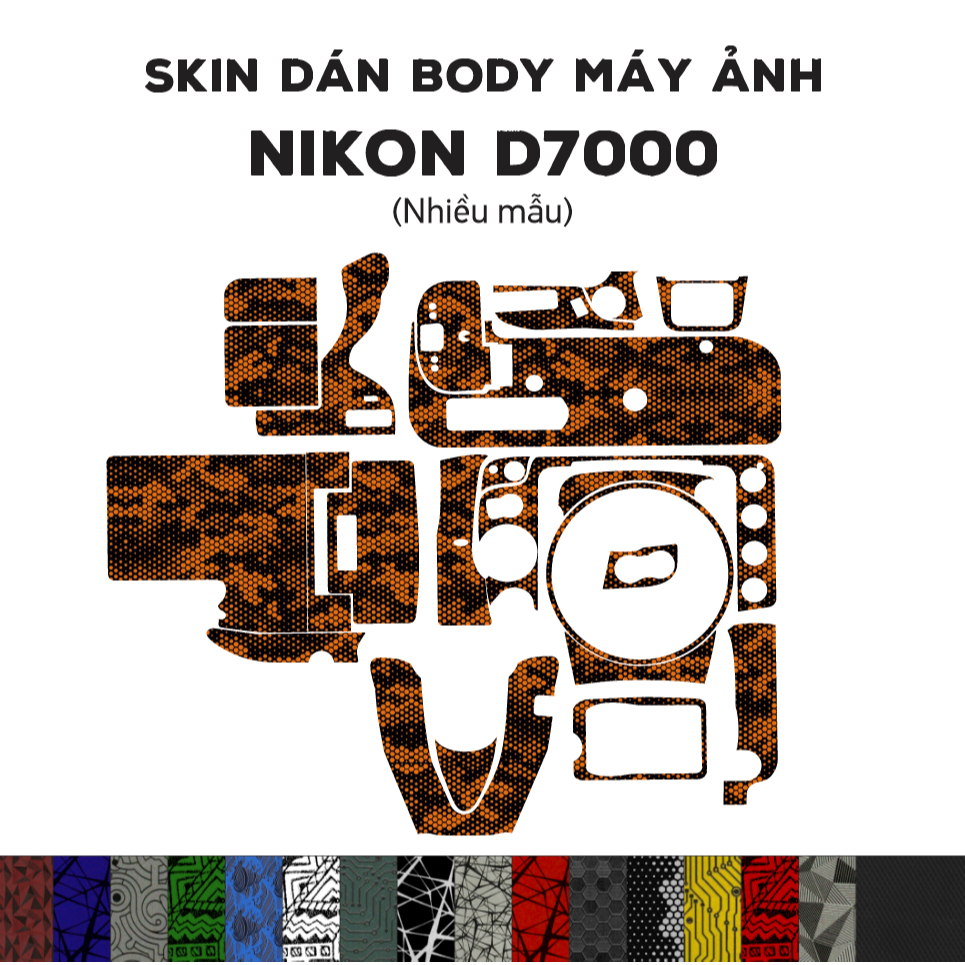 Skin 3M dán Nikon D7000 (Nhiều mẫu) | Miếng film dán chống bám bẩn cho body máy Nikon D7000