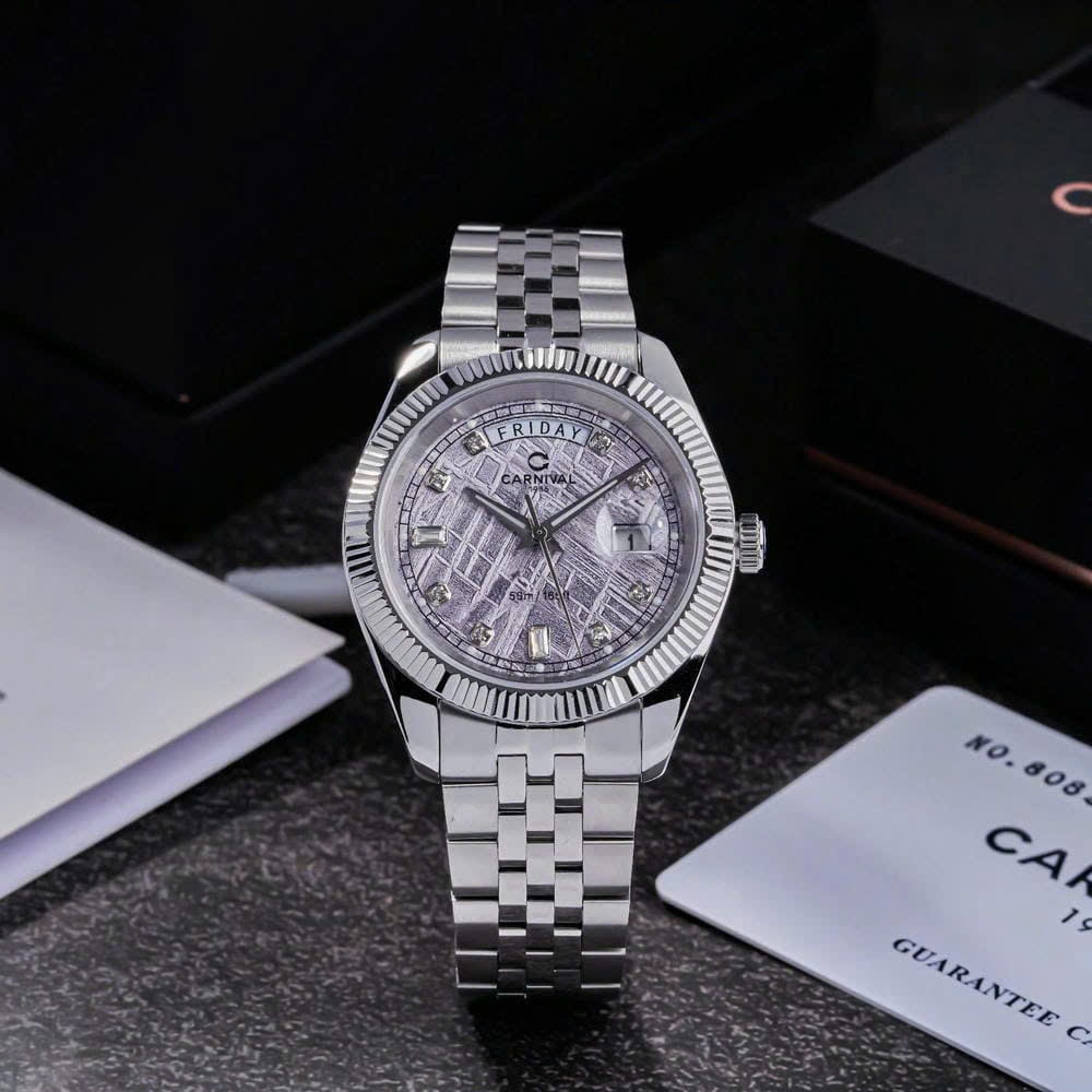 Đồng hồ nam dây thép Carnival Quartz Date-Day 8190G-VT-TT