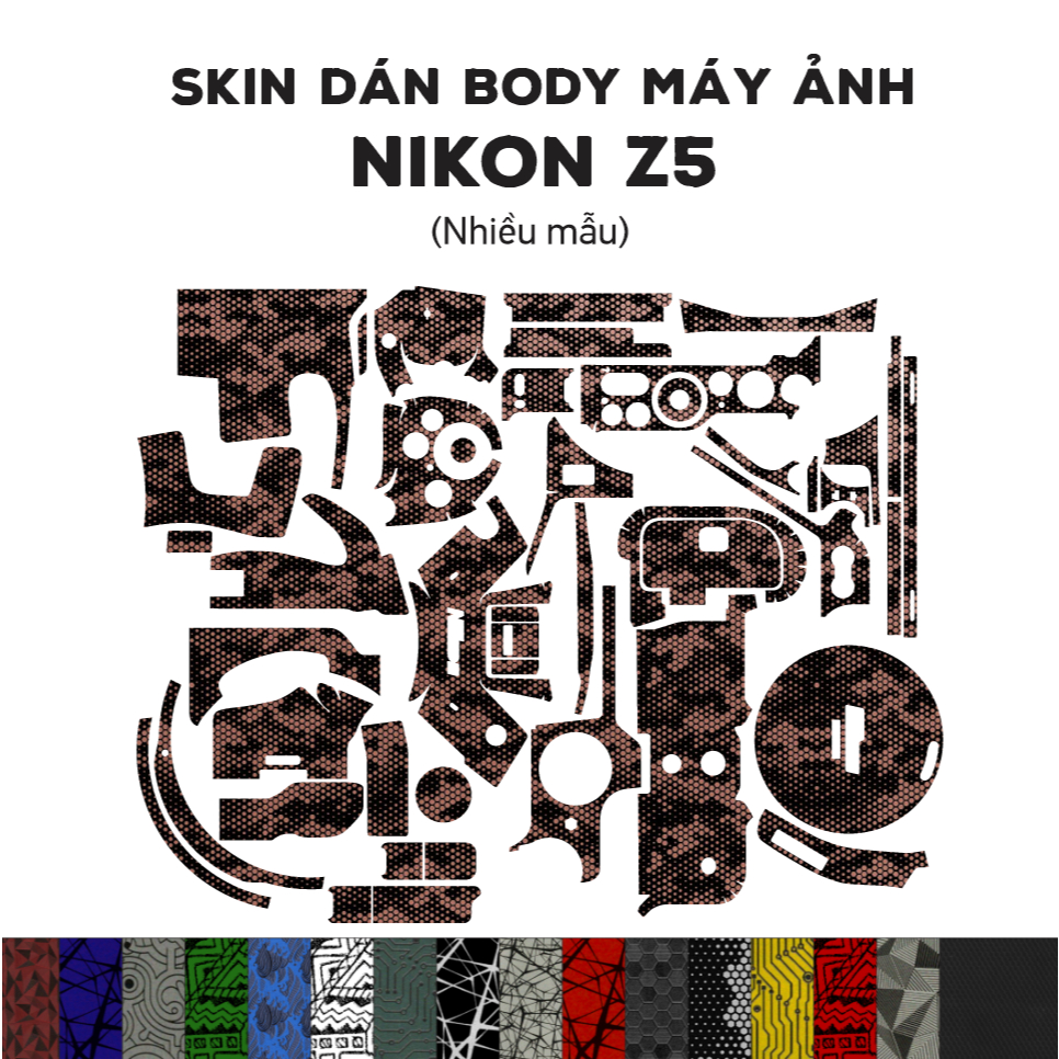 Skin 3M dán Nikon Z5 (Nhiều mẫu) | Miếng film dán chống bám bẩn cho body máy Nikon Z5