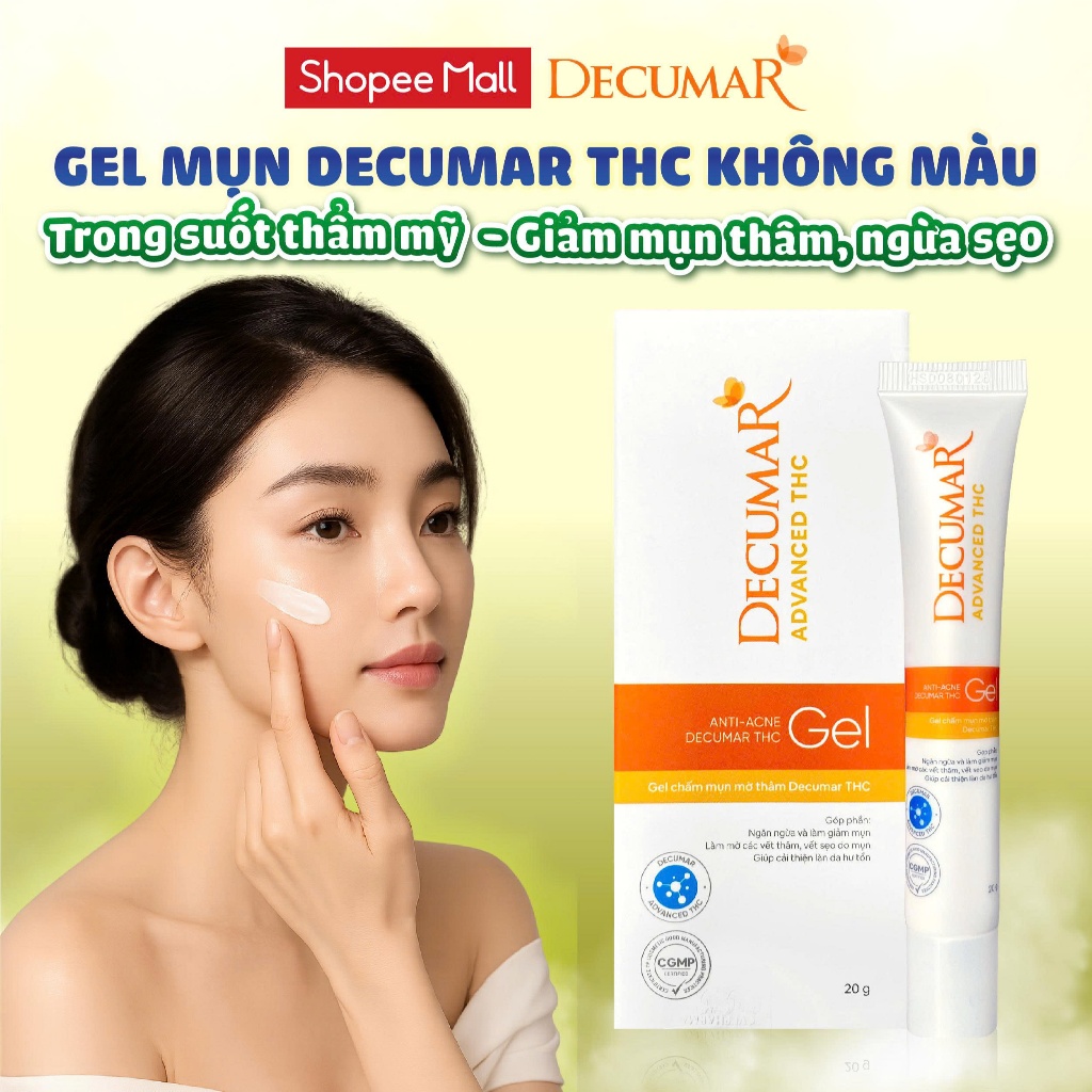 Gel chấm mụn Decumar THC Nano Nghệ Trắng giúp làm sạch sáng da, thâm mụn (T/20gr)
