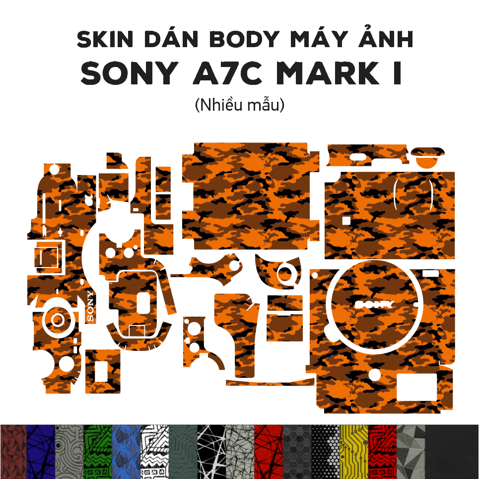 Skin 3M dán Sony A7C Mark I  (Nhiều mẫu) | Miếng film dán chống bám bẩn cho body máy Sony A7C