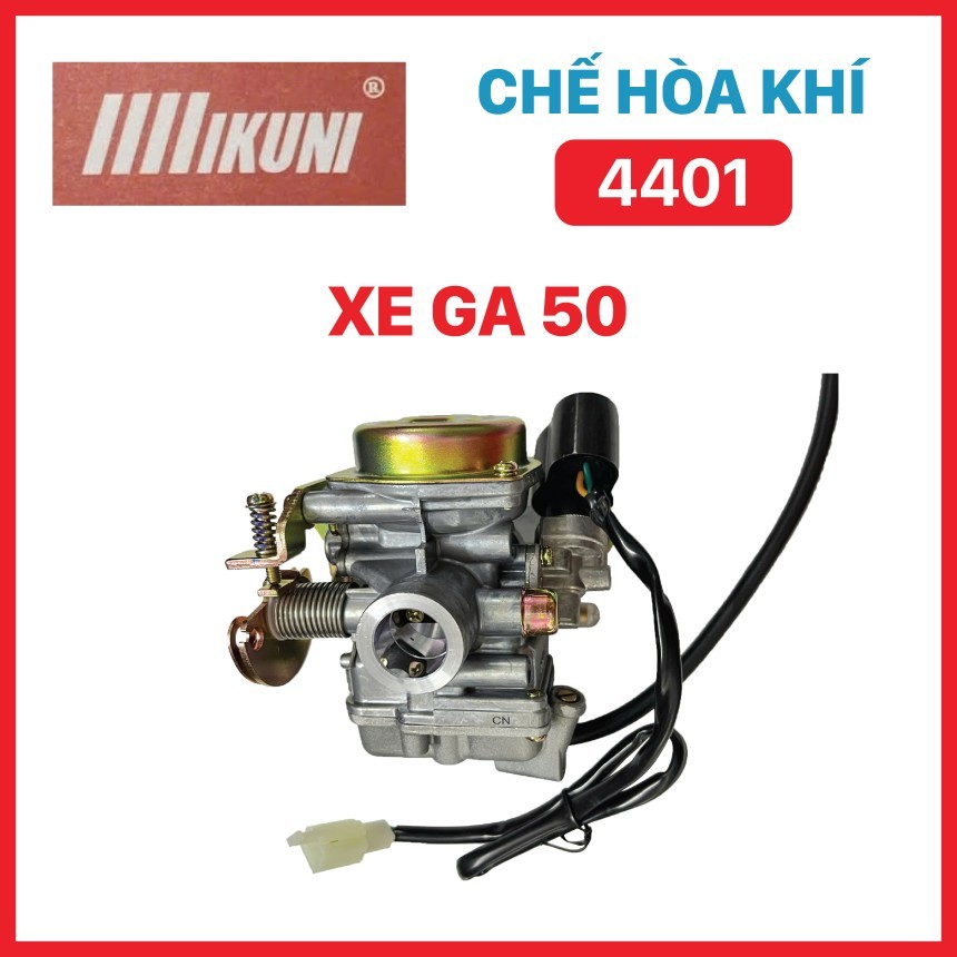Bộ Chế Hòa Khí (Bình Xăng Con) Xe Ga 50cc, Scooter 50 - Cao Cấp IKUNI [4401]