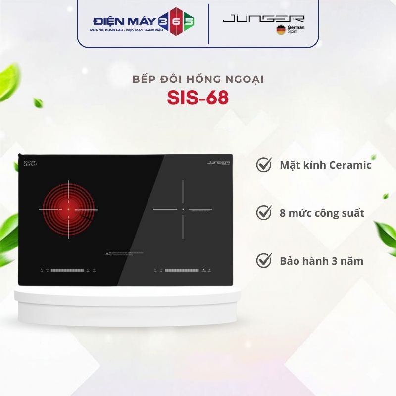 Bếp từ hồng ngoại Junger SIS-68 / Tặng Bộ nồi inox 7 chi tiết Junger CWJ_070