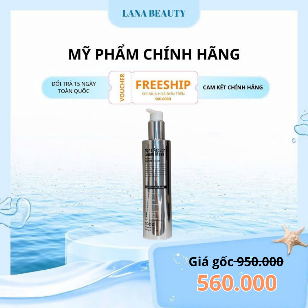Mặt nạ Alpha Arbutin dưỡng trắng, tái tạo SCCELL lọ 240ml