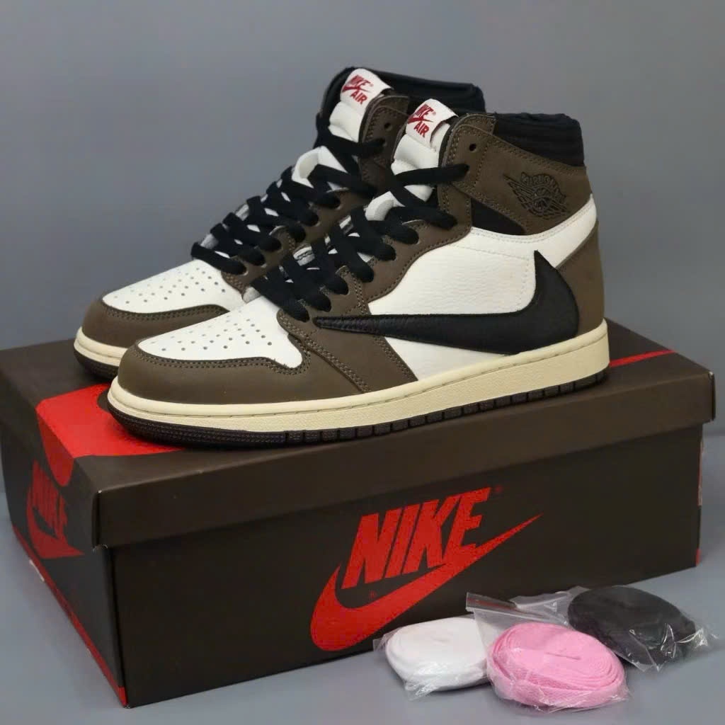 Giày thể thao JD1 High x Travis Scott màu nâu đen