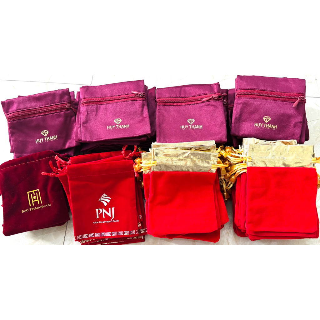 Túi vải đựng trang sức của PNJ, Huy Thanh Jewerly, Bảo Tín Mạnh Hải…