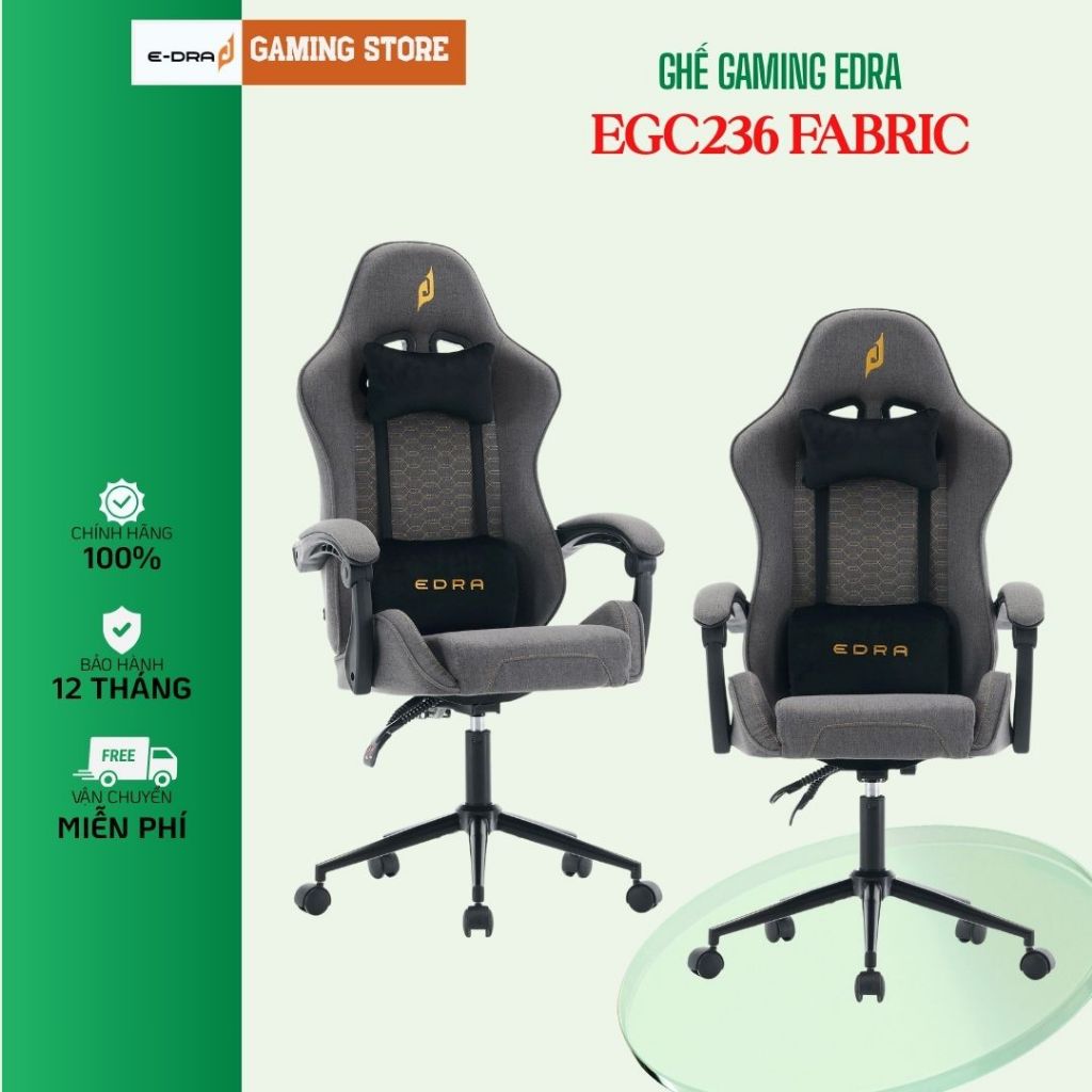 Ghế game EDRA New Citizen EGC236 cao cấp khung thép, da PU chịu tải 120kg Bảo hành chính hãng