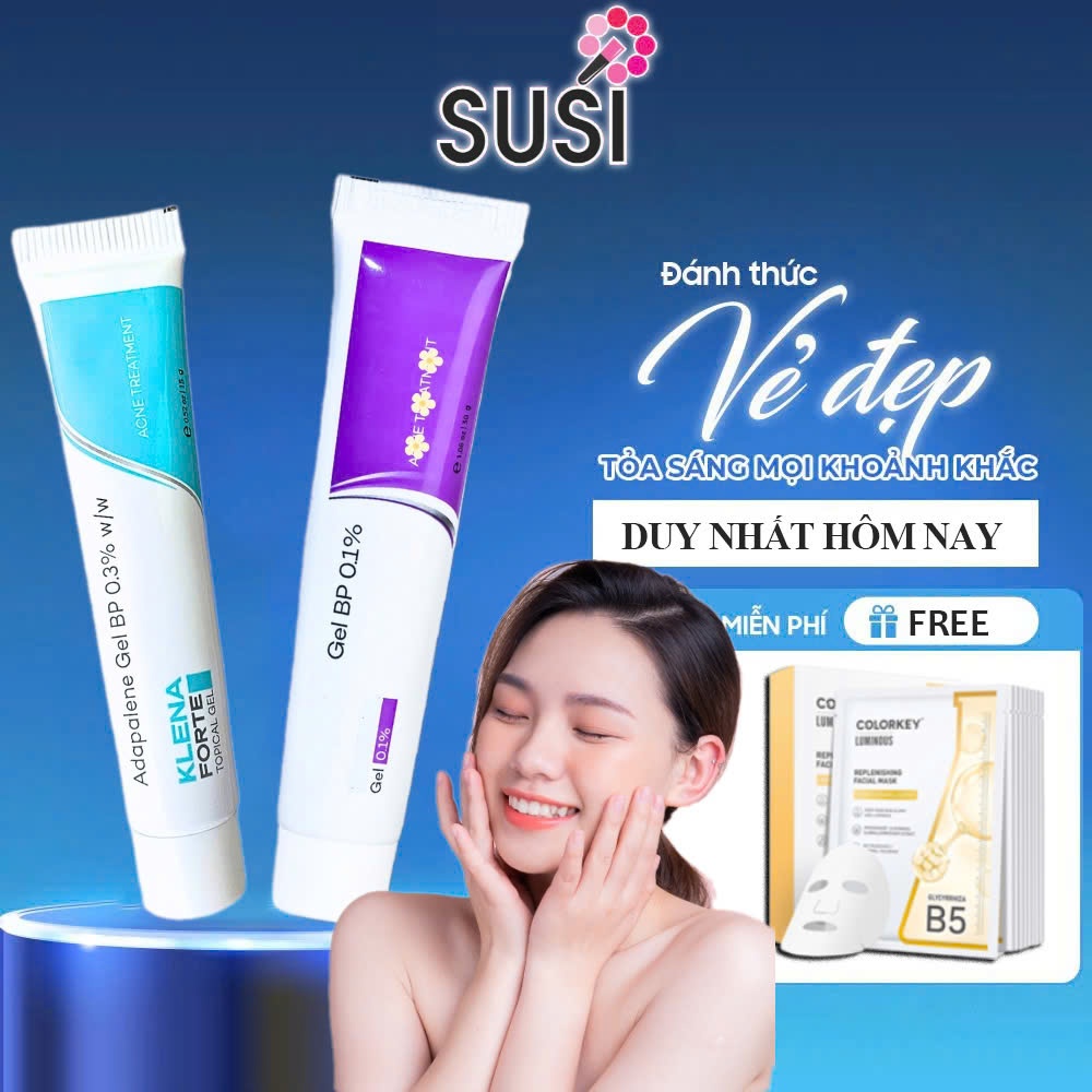 [HỎA TỐC] Gel Chấm Mụn Klena Forte Adapalene 0.1% 0.3% Giảm mụn trứng cá mụn ẩn mờ thâm 15g 30g