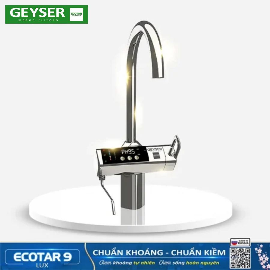Máy Lọc Nước Ion Kiềm Giàu Hydro Geyser Ecotar 9 Lux - Hàng Chính Hãng Geyser Việt Nam