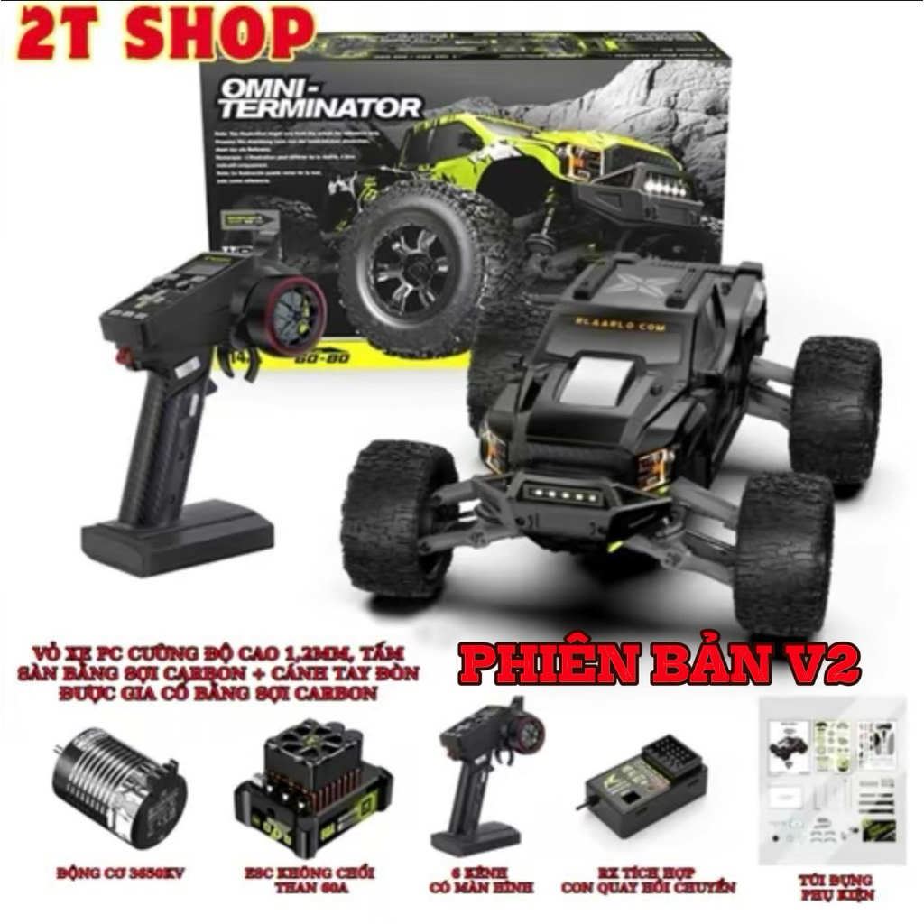 RLAARLO OMNI-TERMINATOR PHIÊN BẢN CARBON-PHIÊN BẢN V2- Động Cơ Không Chổi Than 4WD RTR 1/10 90km/h