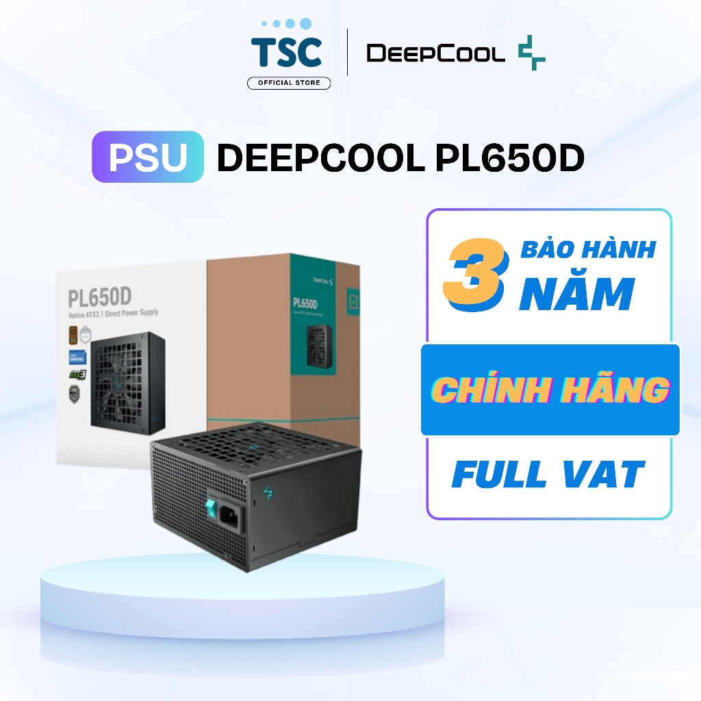 [Siêu rẻ] PSU Nguồn máy tính Deepcool PL650D 650W - Bảo hành 36 Tháng