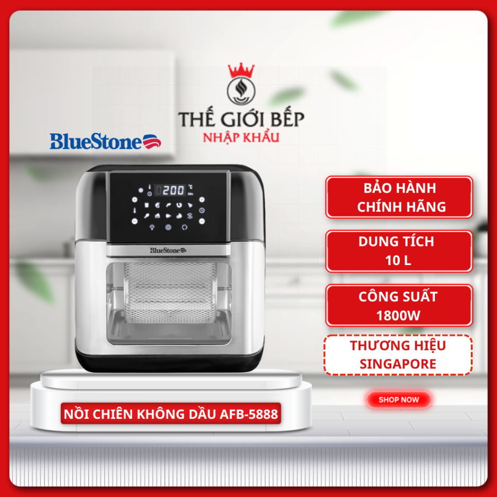NỒI CHIÊN KHÔNG DẦU BLUESTONE AFB-5888– Công Nghệ Rapid Air, Chiên Giòn Không Dầu