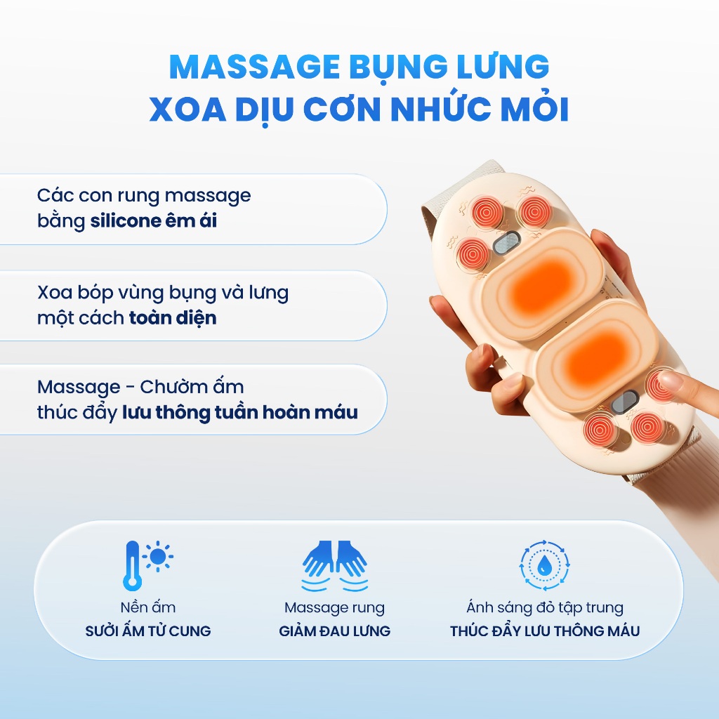 [Tặng Túi+Thiệp] Máy Chườm Bụng Kinh BUMAS BU01 - Đai Chườm Nóng Giảm Đau Bụng Kinh Quà Tặng Bạn Gái | BigBuy360 - bigbuy360.vn
