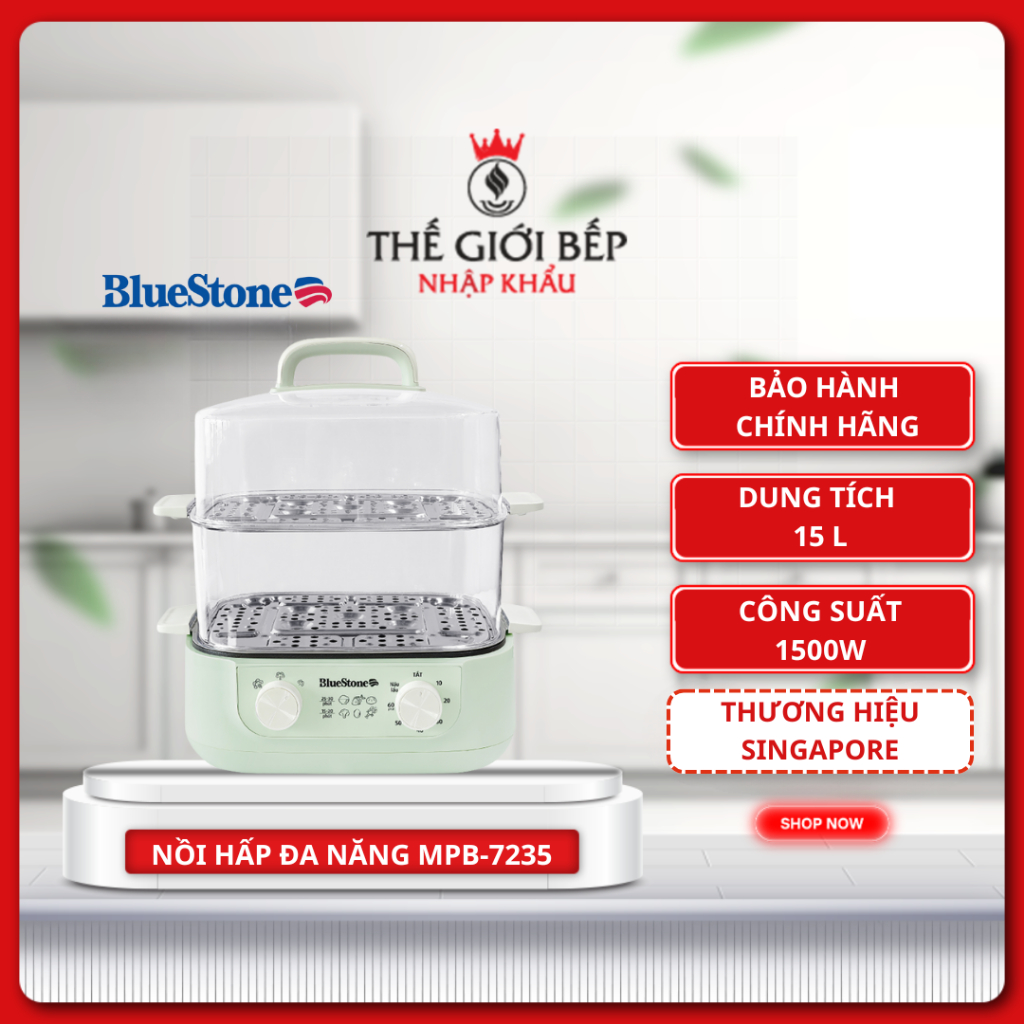 NỒI HẤP ĐA NĂNG BLUESTONE MPB-7235 – Nồi Điện Đa Năng Cao Cấp, Dung Tích Lớn, Dễ Vệ Sinh