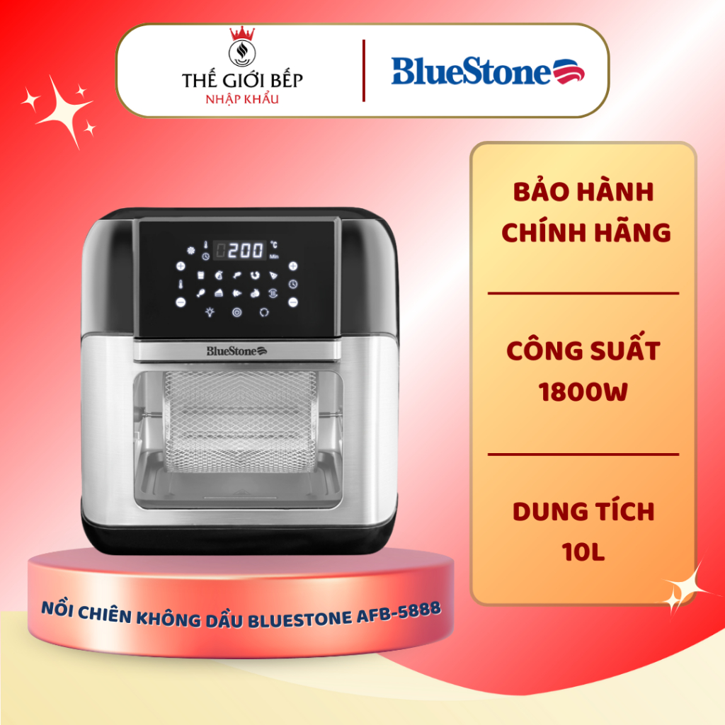 NỒI CHIÊN KHÔNG DẦU BLUESTONE AFB-5888– Công Nghệ Rapid Air, Chiên Giòn Không Dầu