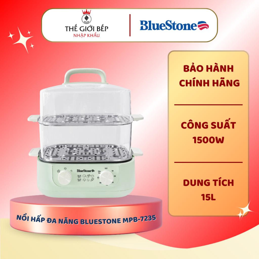 NỒI HẤP ĐA NĂNG BLUESTONE MPB-7235 – Nồi Điện Đa Năng Cao Cấp, Dung Tích Lớn, Dễ Vệ Sinh