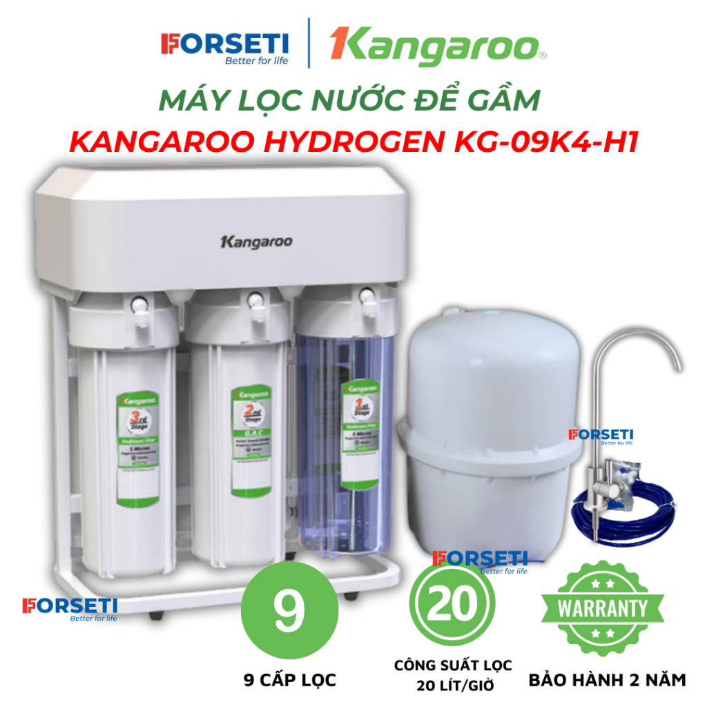 (Có Lắp Đặt) Máy lọc nước Để Gầm Kangaroo Hydrogen KG09K4-H1 Bảo Hành 2 Năm Toàn Quốc