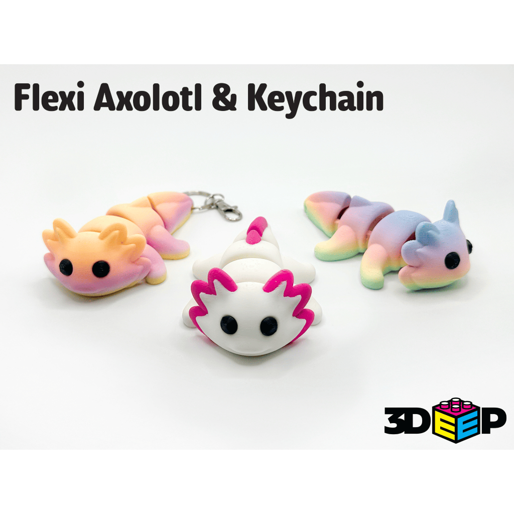 Mô hình Axolotl Kỳ Nhông Mexico Khớp Nối Linh Hoạt Khủng Long 6 Sừng Chibi Cute Đồ chơi giảm stress,
