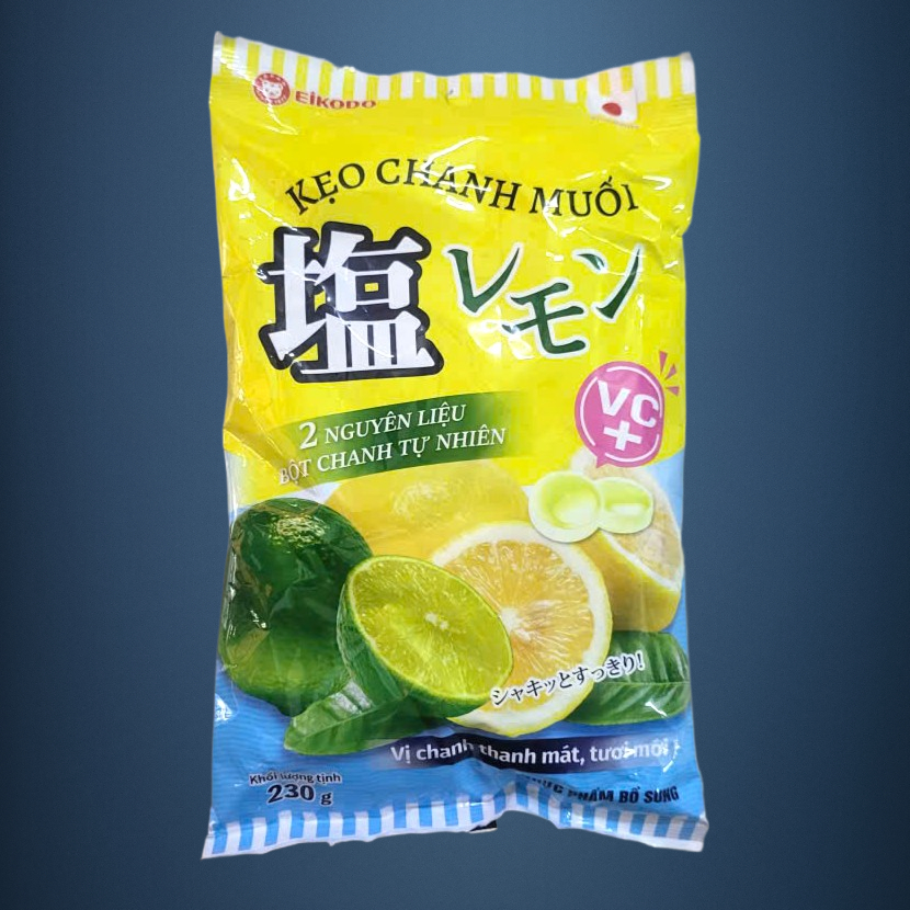 EIKODO - túi VÀNG LỚN 230gr - KẸO CHANH MUỐI (bột chanh tự nhiên) Salted Lemon Candy