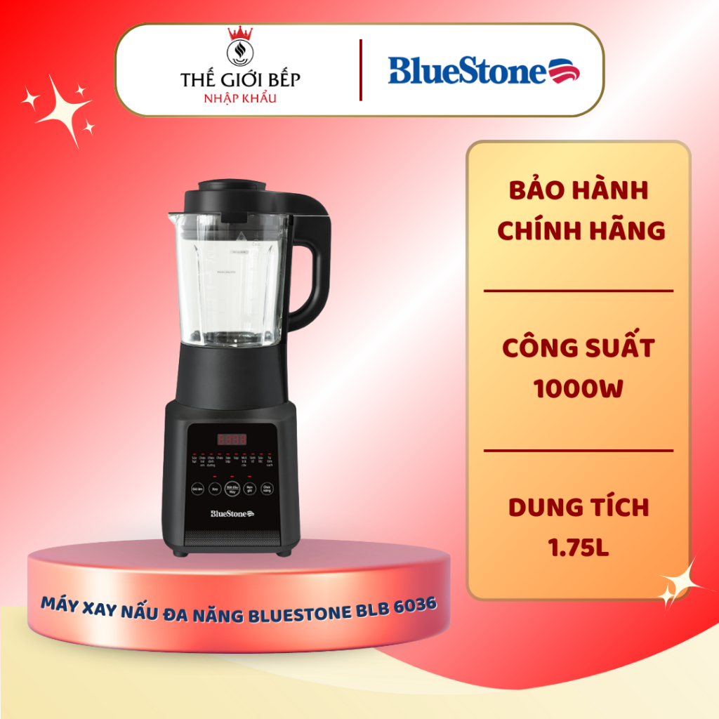 MÁY XAY NẤU ĐA NĂNG BLUESTONE BLB 6036 –  Lưỡi Dao Sắc Bền, Vệ Sinh Dễ Dàng