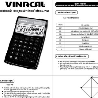 MÁY TÍNH CHỐNG NƯỚC VINACAL DA - 12TW