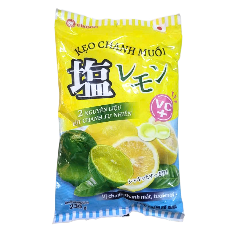 EIKODO -- Túi VÀNG LỚN 230gr -- KẸO CHANH MUỐI (bột chanh tự nhiên) Salted Lemon Candy