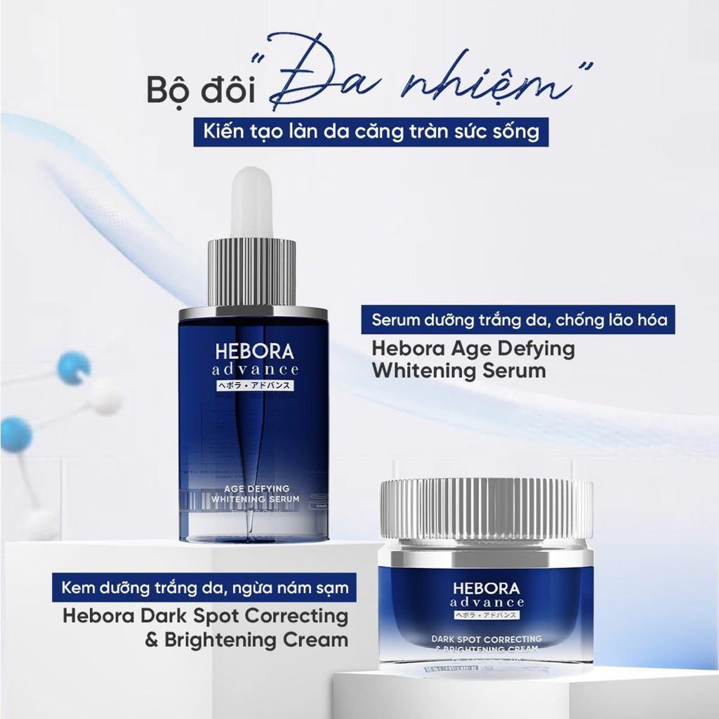 Serum+ Kem Dưỡng Sáng Da Giảm Nếp Nhăn Hebora Advance Age Defying Whitening Serum
