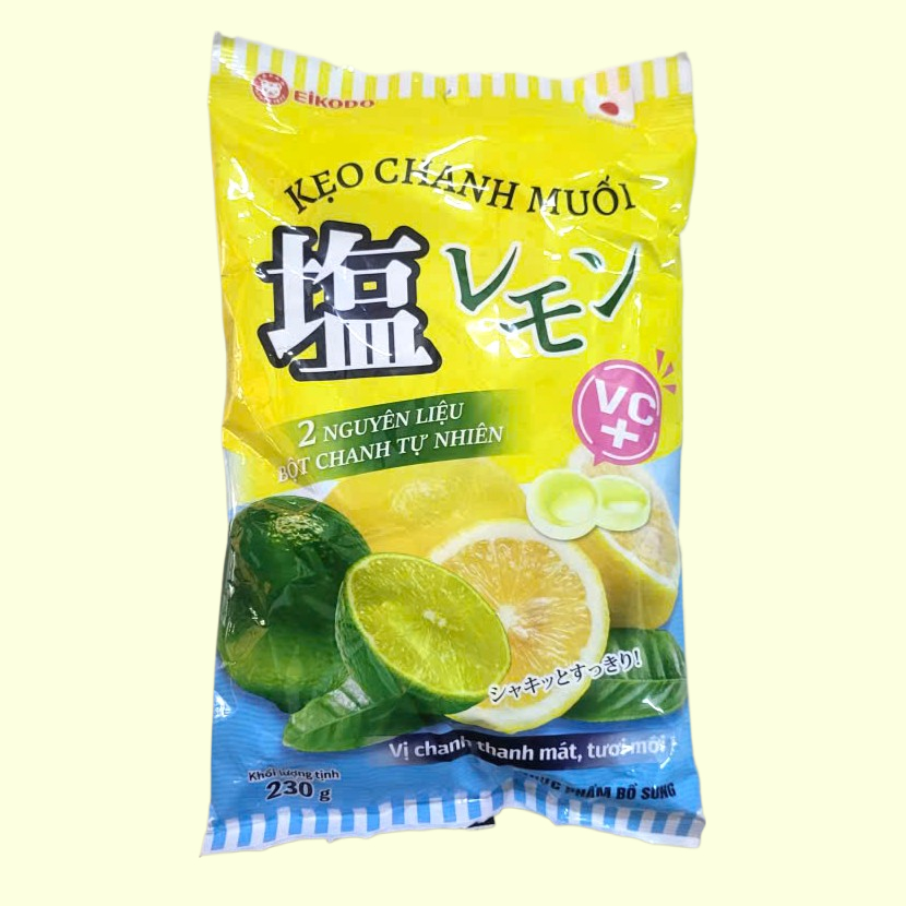 EIKODO + túi VÀNG LỚN 230gr + KẸO CHANH MUỐI (bột chanh tự nhiên) Salted Lemon Candy