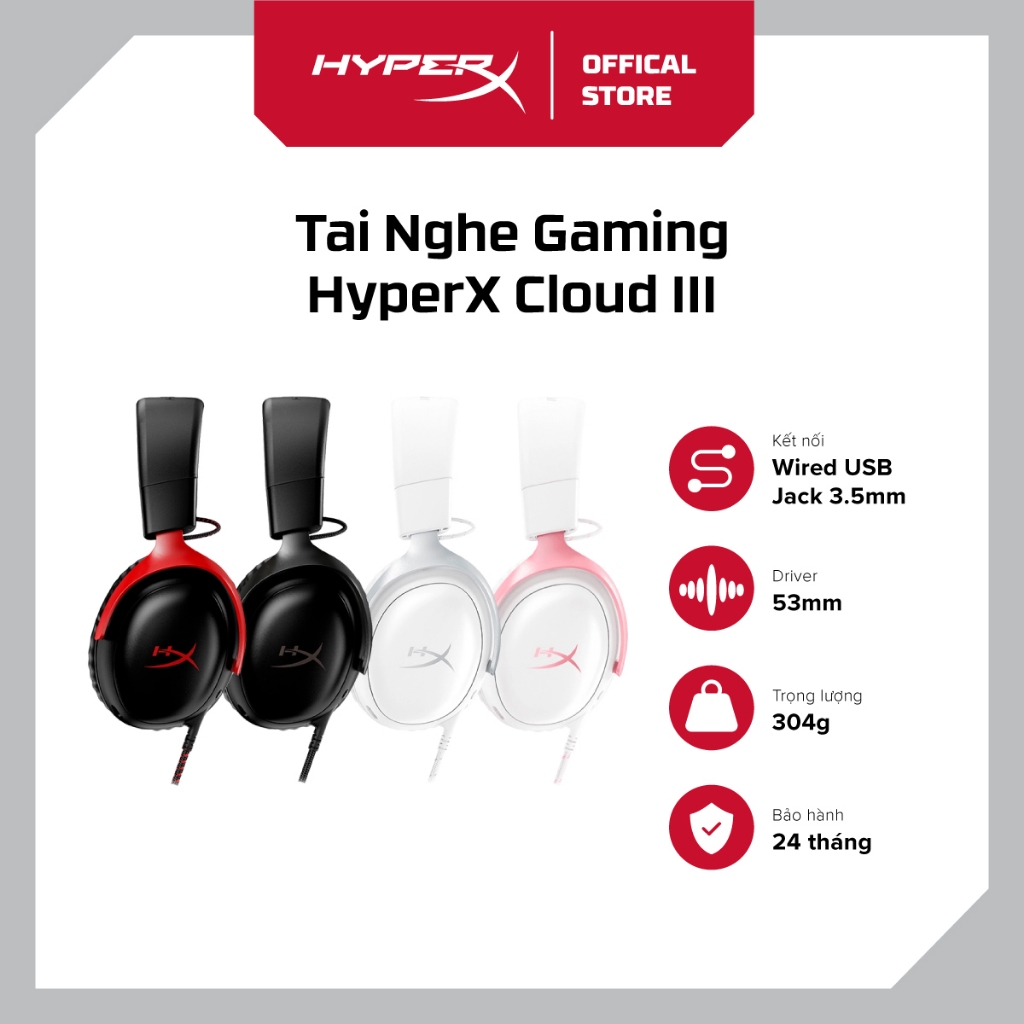 Tai Nghe Gaming HyperX Cloud III - Bảo hành 24 tháng