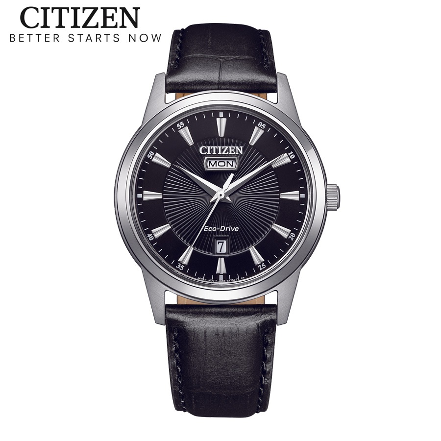 Đồng Hồ Nam Citizen Eco-Drive Dây Da AW0100-27E - Mặt Đen (40mm)