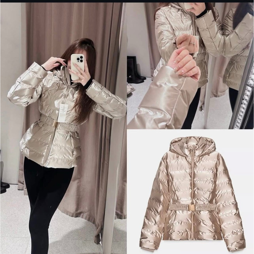 áo phao zara metalic siêu đẹp