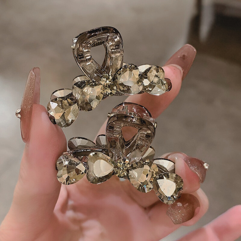 [KT110] Kẹp Tóc Pha Lê Trái Tim Nhỏ Size 4.5cm